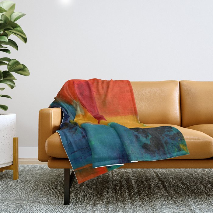 Mid Century Abstract Art Throw Blanket Gallery Image 1
