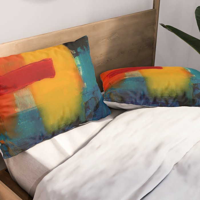 Mid Century Abstract Art Pillow Sham Gallery Image 2