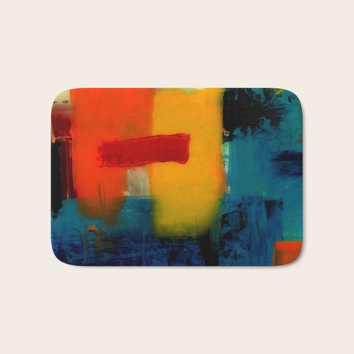 Mid Century Abstract Art Bath Mat Gallery Image 1