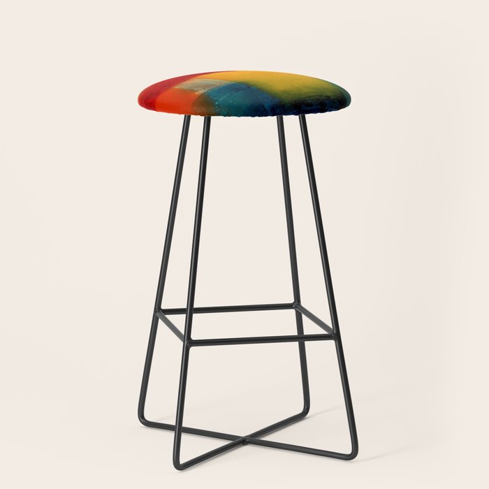 Mid Century Abstract Art Stool Gallery Image 1