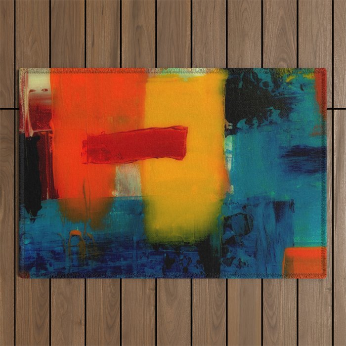 Mid Century Abstract Art Outdoor Rug Gallery Image 1