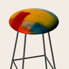 Mid Century Abstract Art Stool Gallery Image 2