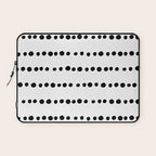Spotted, Mudcloth, White and Black, Boho Print Laptop Sleeve Gallery Image 1
