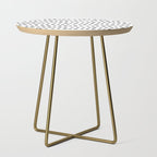 Spotted, Mudcloth, White and Black, Boho Print Side Table Gallery Image 1