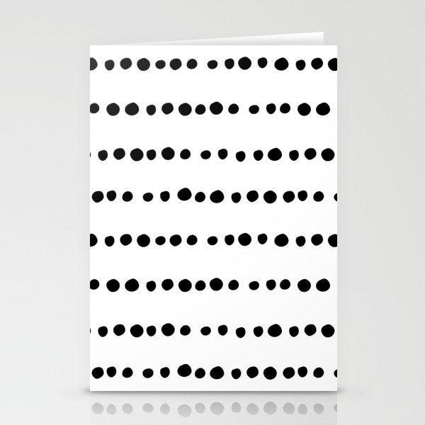 Spotted, Mudcloth, White and Black, Boho Print Stationery Card Gallery Image 2