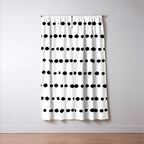 Spotted, Mudcloth, White and Black, Boho Print Window Curtain Gallery Image 3