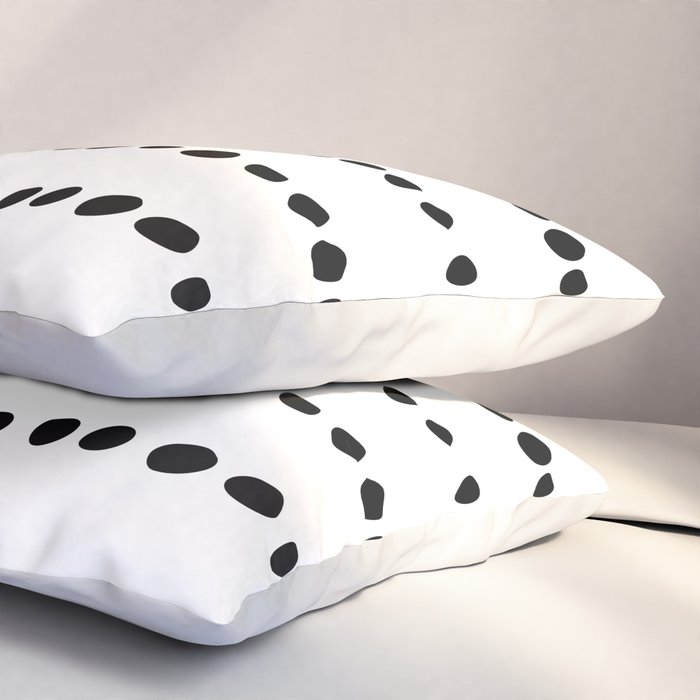 Spotted, Mudcloth, White and Black, Boho Print Pillow Sham Gallery Image 3