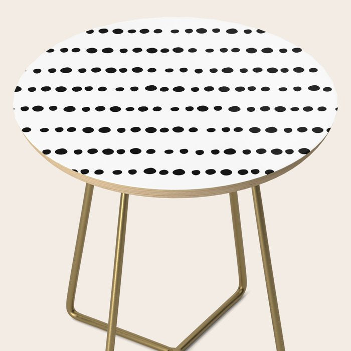 Spotted, Mudcloth, White and Black, Boho Print Side Table Gallery Image 2