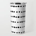 Spotted, Mudcloth, White and Black, Boho Print Travel Mug Gallery Image 1
