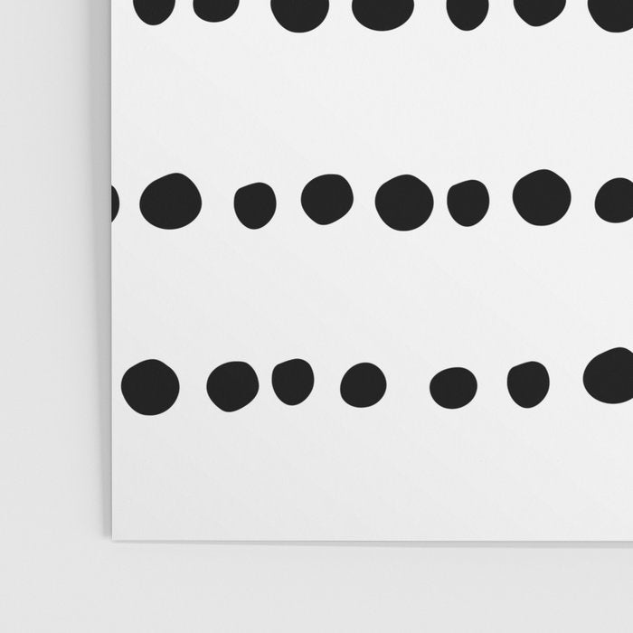 Spotted, Mudcloth, White and Black, Boho Print Poster Gallery Image 3