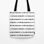 Spotted, Mudcloth, White and Black, Boho Print Tote Bag Gallery Image 1