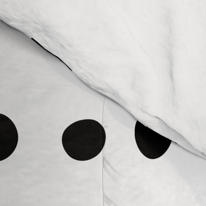 Spotted, Mudcloth, White and Black, Boho Print Comforter Gallery Image 4