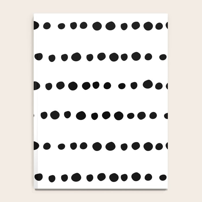 Spotted, Mudcloth, White and Black, Boho Print Notebook Gallery Image 4