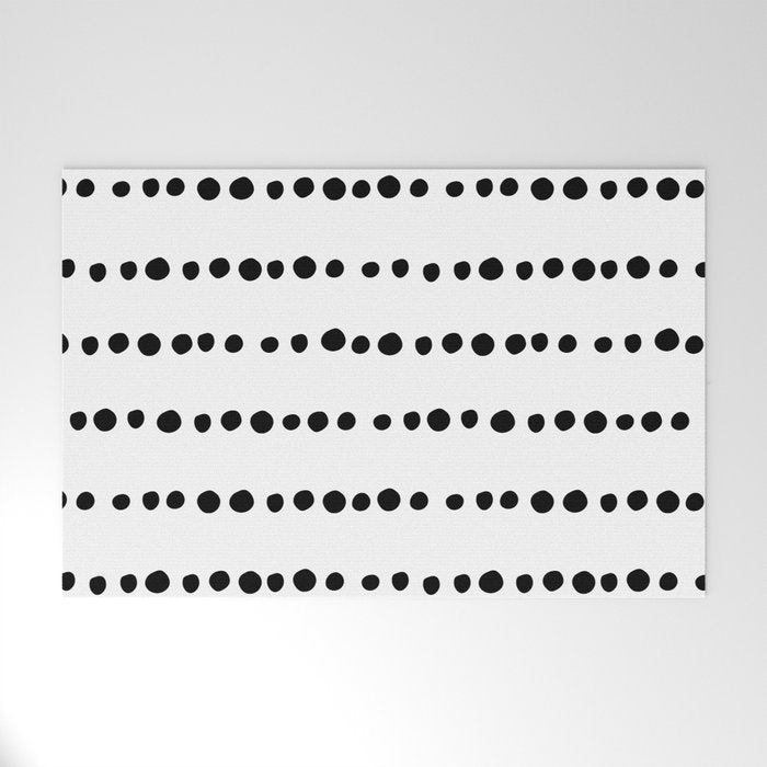 Spotted, Mudcloth, White and Black, Boho Print Welcome Mat Gallery Image 1