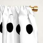 Spotted, Mudcloth, White and Black, Boho Print Window Curtain Gallery Image 2