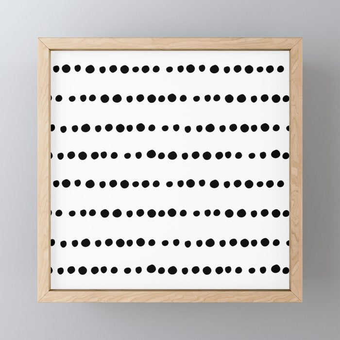 Spotted, Mudcloth, White and Black, Boho Print Mini Art Print Gallery Image 1