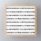Spotted, Mudcloth, White and Black, Boho Print Mini Art Print Gallery Image 1