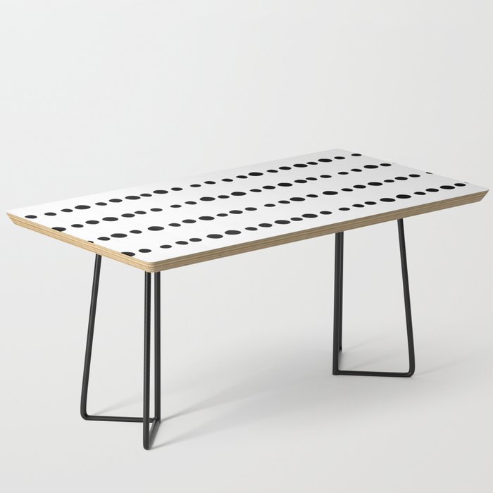 Spotted, Mudcloth, White and Black, Boho Print Coffee Table Gallery Image 1