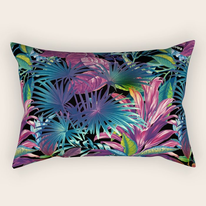 Tropical Garden XV - Night Rectangular Pillow Gallery Image 1