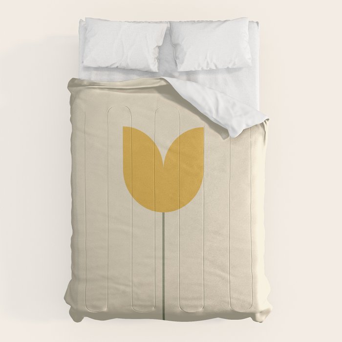 Vintage Tulip Minimalism - Yellow Comforter Gallery Image 6