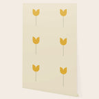Vintage Tulip Minimalism - Yellow Wallpaper Gallery Image 2