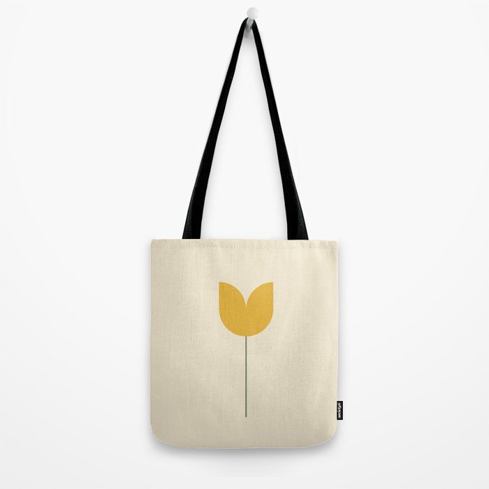 Vintage Tulip Minimalism - Yellow Tote Bag Gallery Image 2