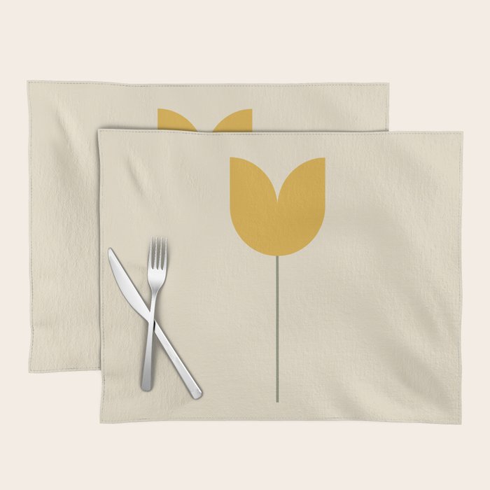 Vintage Tulip Minimalism - Yellow Placemat Gallery Image 1