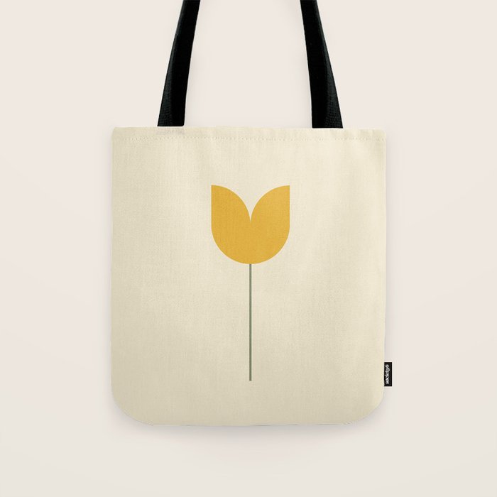 Vintage Tulip Minimalism - Yellow Tote Bag Gallery Image 1