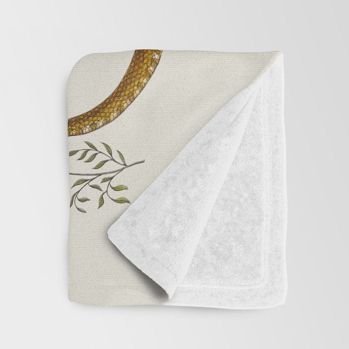Albertus Seba Snakes Flowers Engraving ii Throw Blanket Gallery Image 3