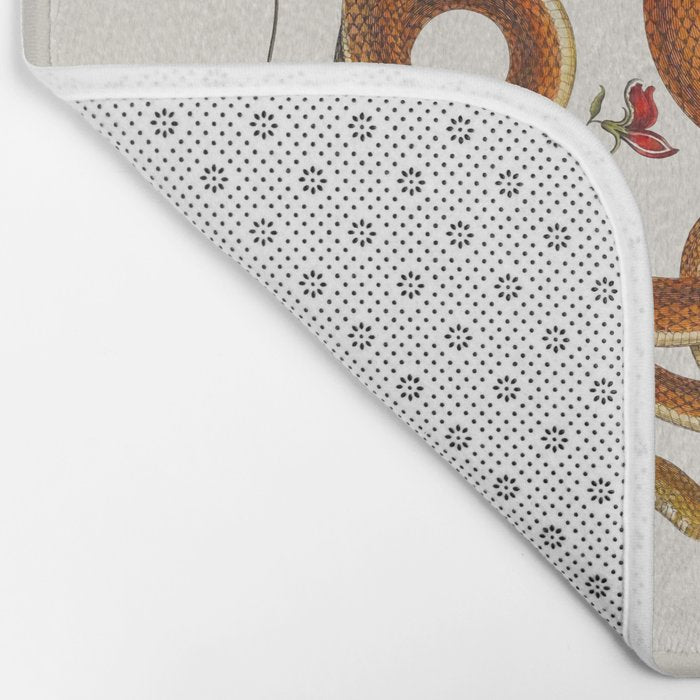 Albertus Seba Snakes Flowers Engraving ii Bath Mat Gallery Image 2