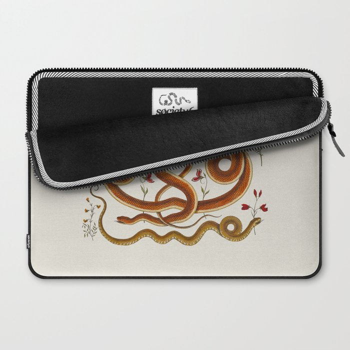Albertus Seba Snakes Flowers Engraving ii Laptop Sleeve Gallery Image 2