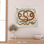 Albertus Seba Snakes Flowers Engraving ii Wall Tapestry Gallery Image 2