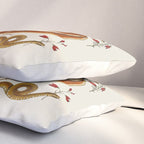 Albertus Seba Snakes Flowers Engraving ii Pillow Sham Gallery Image 3
