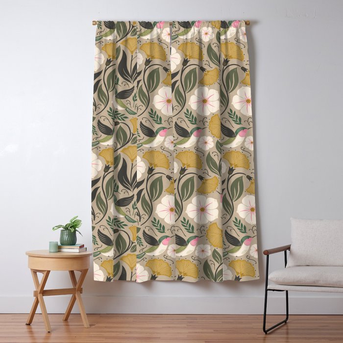 Hummingbird and Flowers Window Curtain Gallery Image 5