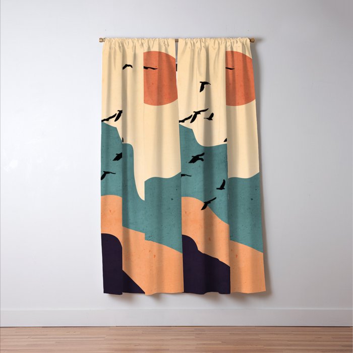 Minimal Abstract Art Landscape 19 Window Curtain Gallery Image 3