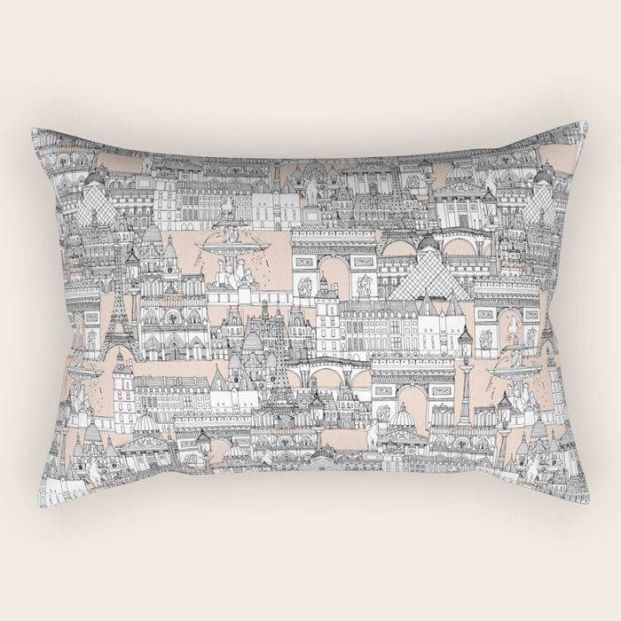 Paris toile sugar pink Rectangular Pillow Gallery Image 1