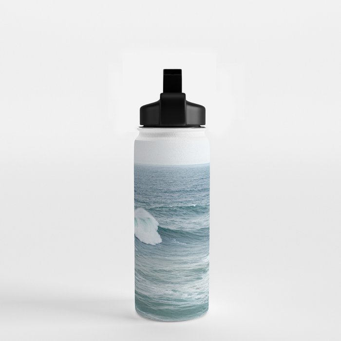 Atlantic Blues | Blue Ocean Water on the Coast of Nazaré Art Print | Wave Photography in Portugal Water Bottle Gallery Image 2