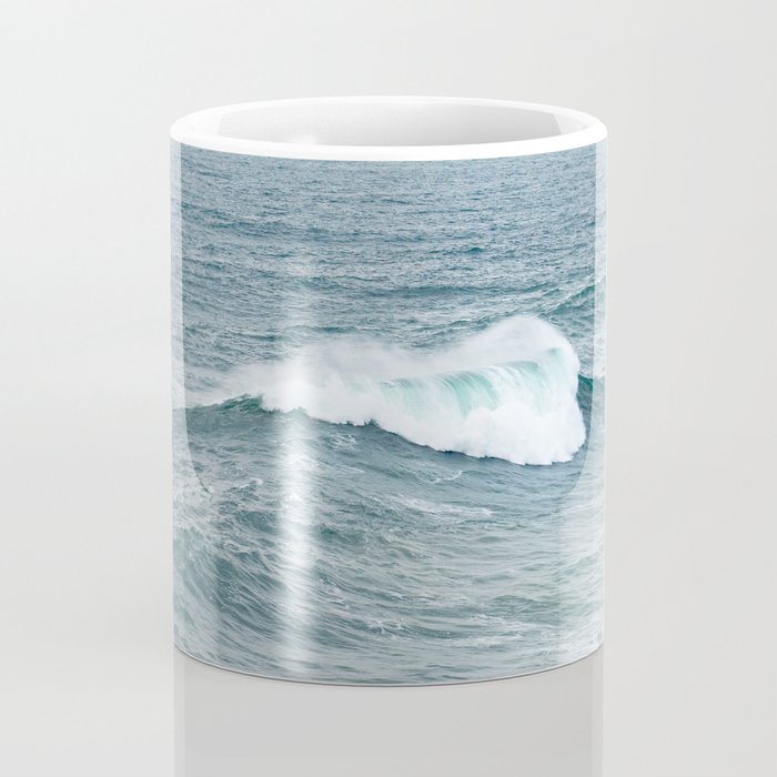 Atlantic Blues | Blue Ocean Water on the Coast of Nazaré Art Print | Wave Photography in Portugal Coffee Mug Gallery Image 4