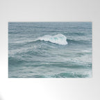 Atlantic Blues | Blue Ocean Water on the Coast of Nazaré Art Print | Wave Photography in Portugal Welcome Mat Gallery Image 1