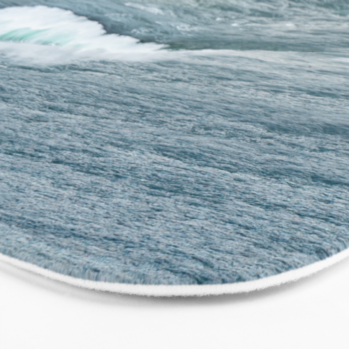 Atlantic Blues | Blue Ocean Water on the Coast of Nazaré Art Print | Wave Photography in Portugal Bath Mat Gallery Image 3