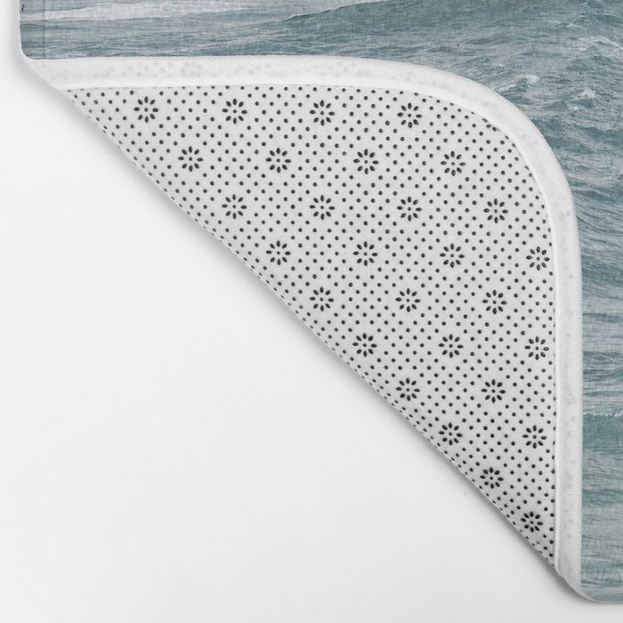 Atlantic Blues | Blue Ocean Water on the Coast of Nazaré Art Print | Wave Photography in Portugal Bath Mat Gallery Image 2