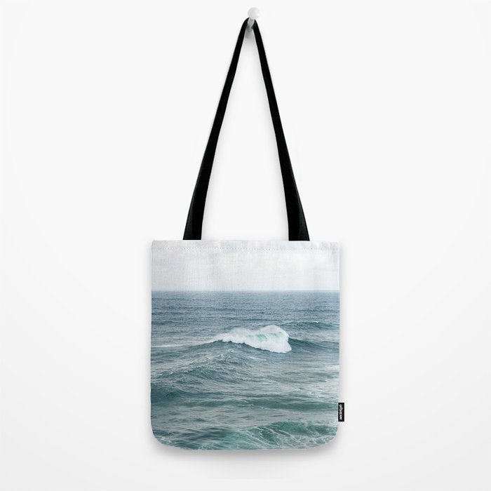 Atlantic Blues | Blue Ocean Water on the Coast of Nazaré Art Print | Wave Photography in Portugal Tote Bag Gallery Image 2