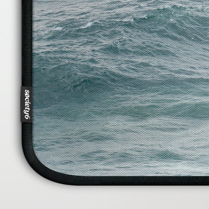 Atlantic Blues | Blue Ocean Water on the Coast of Nazaré Art Print | Wave Photography in Portugal Laptop Sleeve Gallery Image 3