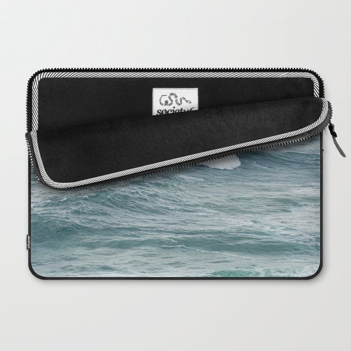 Atlantic Blues | Blue Ocean Water on the Coast of Nazaré Art Print | Wave Photography in Portugal Laptop Sleeve Gallery Image 2