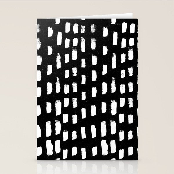 Artistic modern black white paint brushstrokes Stationery Card Gallery Image 2