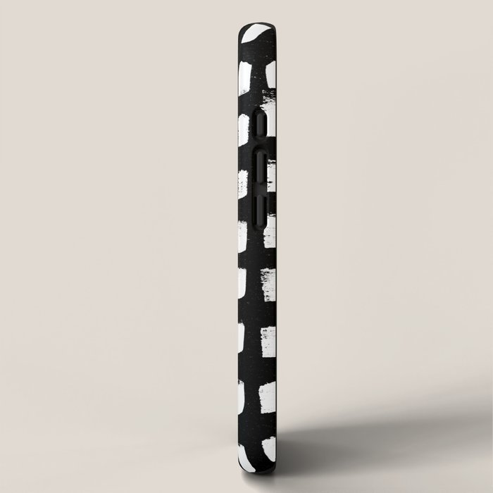 Artistic modern black white paint brushstrokes iPhone Case Gallery Image 2