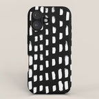 Artistic modern black white paint brushstrokes iPhone Case Gallery Image 1