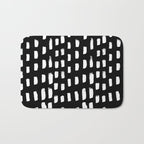 Artistic modern black white paint brushstrokes Bath Mat Gallery Image 1