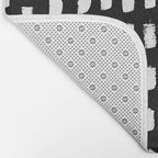 Artistic modern black white paint brushstrokes Bath Mat Gallery Image 2