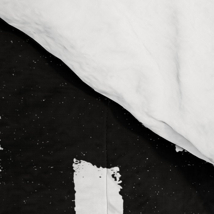 Artistic modern black white paint brushstrokes Comforter Gallery Image 4